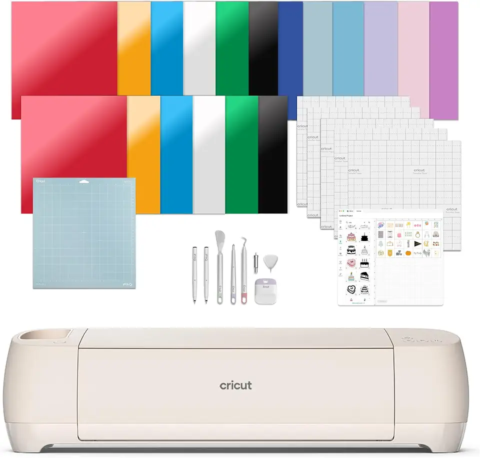 Cricut Kit Explore 4 Plotter de Recorte, Cor Pérola, Bivolt. Inclui Smart Vinyl, Papel Cartão, Transfer Tape, Iron-On HTV, Base de Corte, Canetas, Kit de Ferramentas e 25 Imagens no Design Space