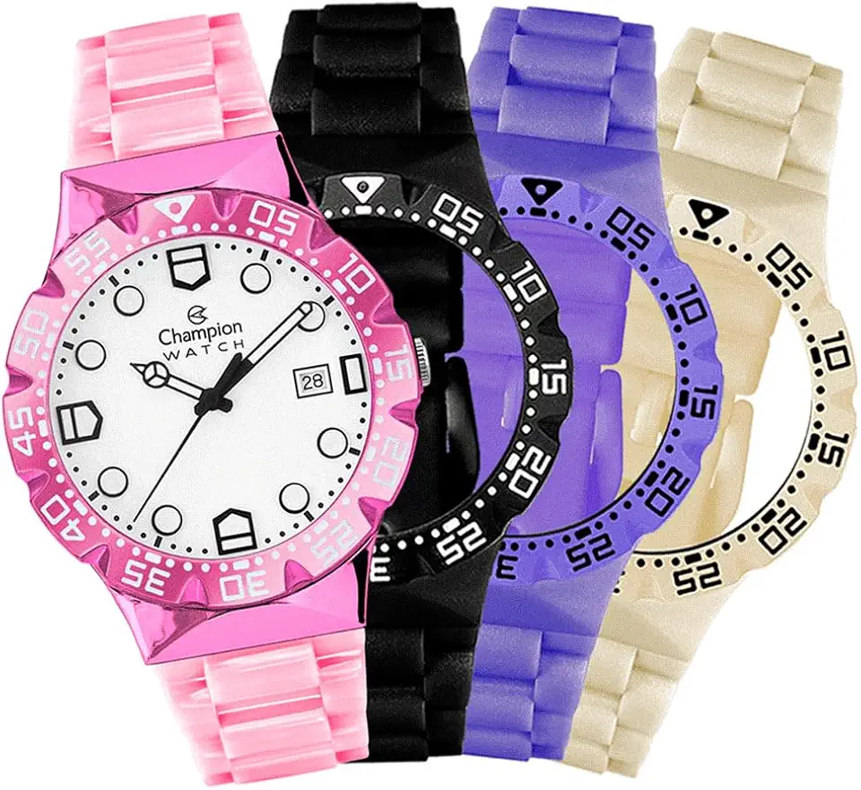 Relógio Champion Watch Troca Pulseiras Resistente à Água