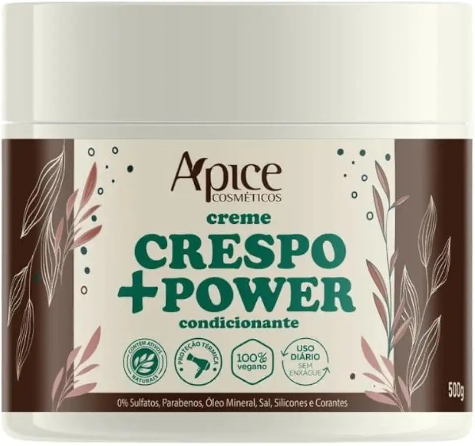 Ápice Creme de Pentear Crespo +Power | Finalização Alta Definição e Fixação para Cabelos Tipo 4 | Tecnologia SuperWave e Active Shine Amazon | 500g