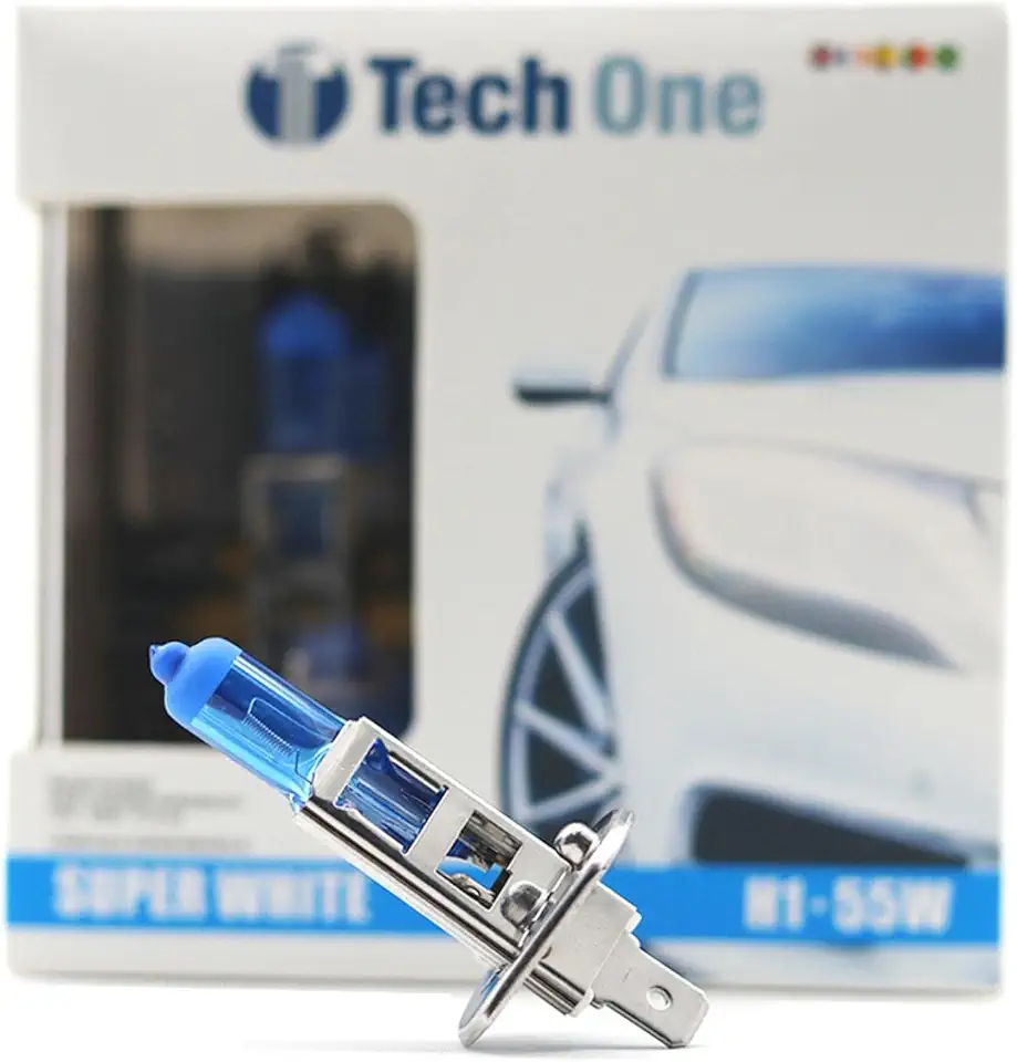 PAR LAMPADAS SUPER BRANCAS H1 8500K 55W TECH ONE