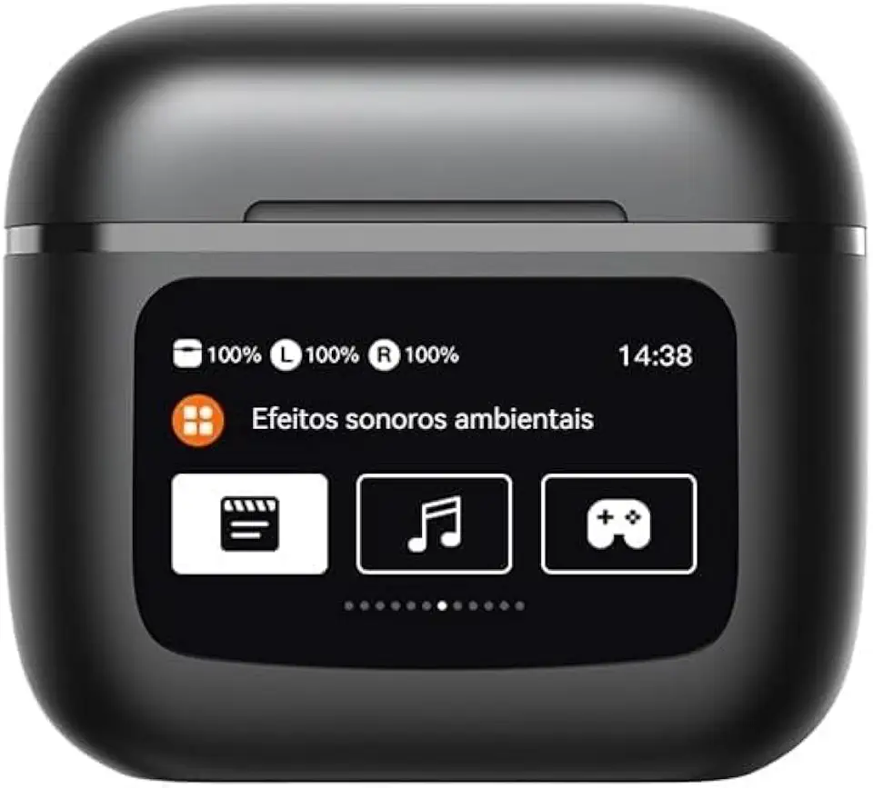 Fone de ouvido Bluetooth com tela sensível ao toque inteligente,Fone sem fio,Fone de Ouvido Bluetooth Intra-Auricular Sem Fio,Tela colorida de LCD,Fone sem fio (Ferroso)