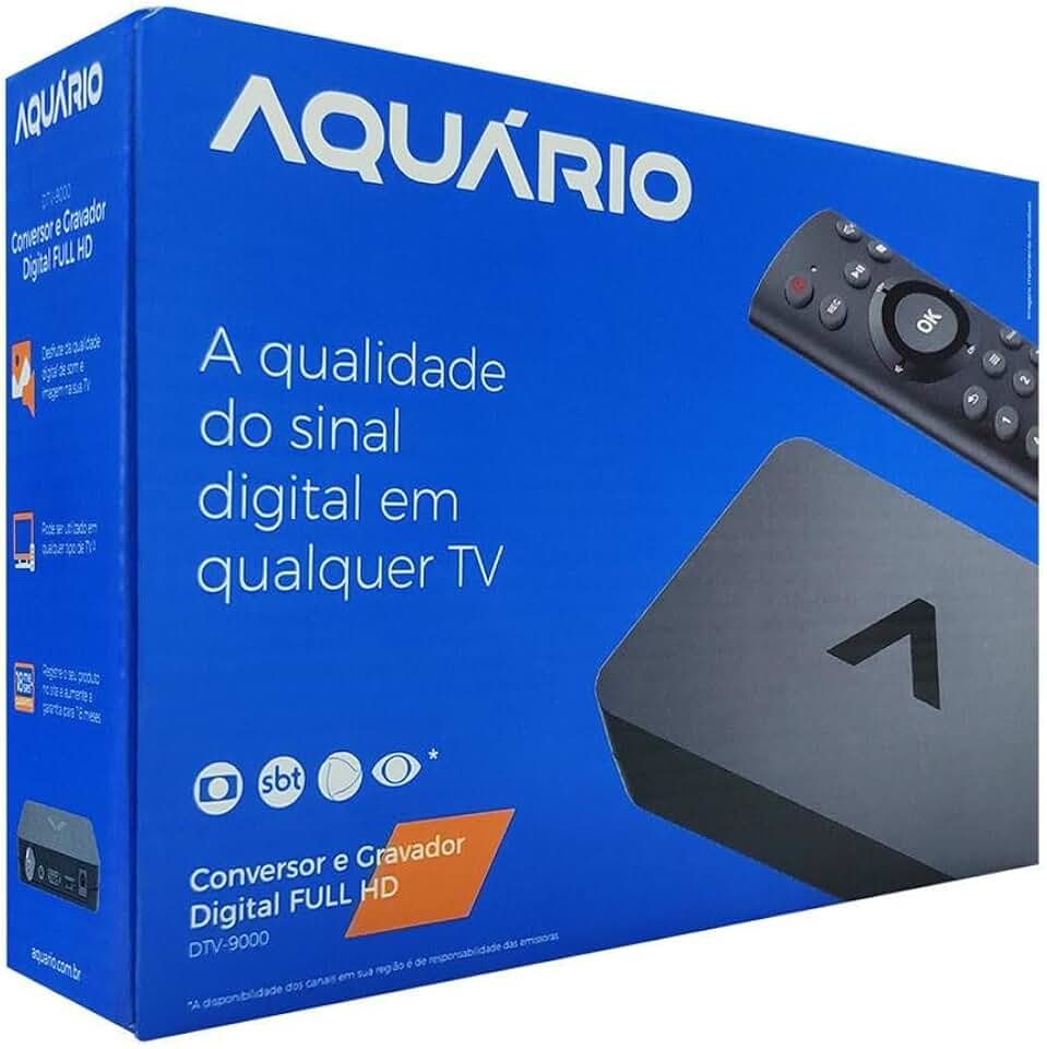 Conversor Aquário DTV-9000 Full HD 1080p com Gravador USB | Saída HDMI e AV HDMI