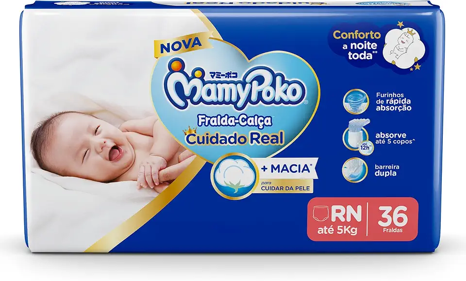 MamyPoko Fralda-Calça Recém-Nascido Jumbo 36 Unidades
