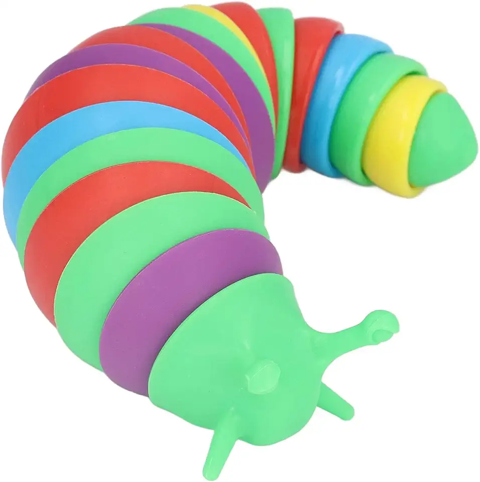 Lesma Articulada Fidget Toy Slug 3d Lagarta colorida Brinquedo