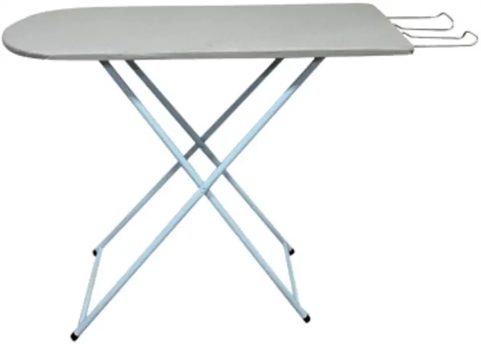 Tábua de Passar Roupa Mesa Porta Ferro Resistente Tradicional Dobrável Com 3 Regulagens (Branco)