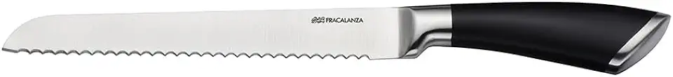 Faca para Pão em Aço Inox 2,5Mm com Cabo Na Preta A33Cm Fracalanza - Full Fit