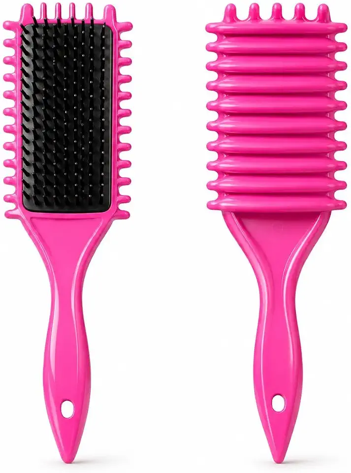 Escova de Fitagem Cabelos Ondulados Cacheados Crespos Desembaraça sem Quebrar Transição Capilar Define Cachos Anti Frizz Uso Diário ou Profissional Efeito Salão Cores Sortidas Premium
