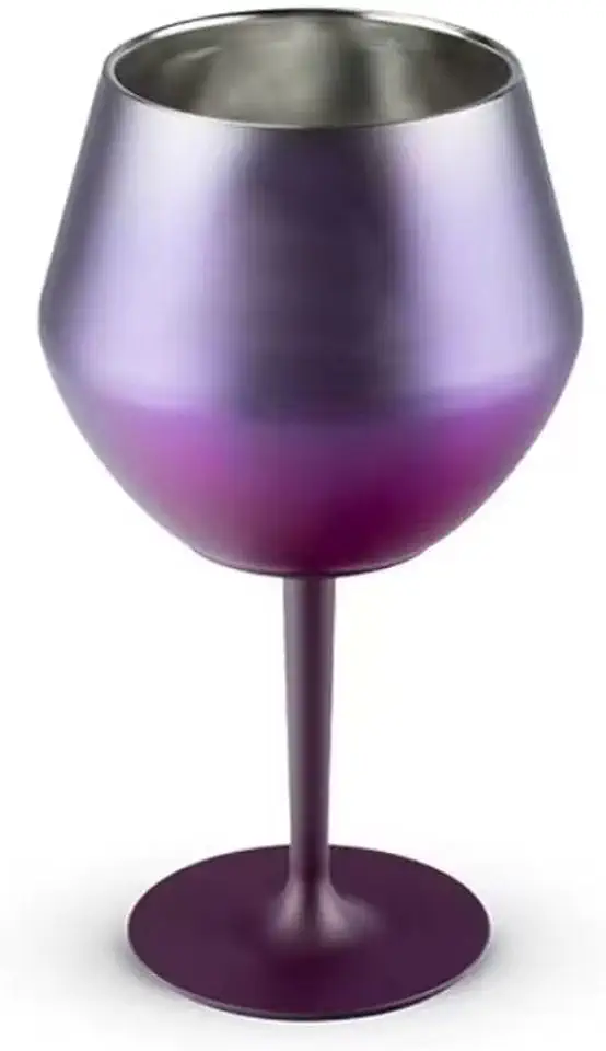 Taça Térmica Inox 2 em 1, 400ml, Copo ou Taça com Haste Removível, Isolamento a Vácuo, Elegante (ROXO)
