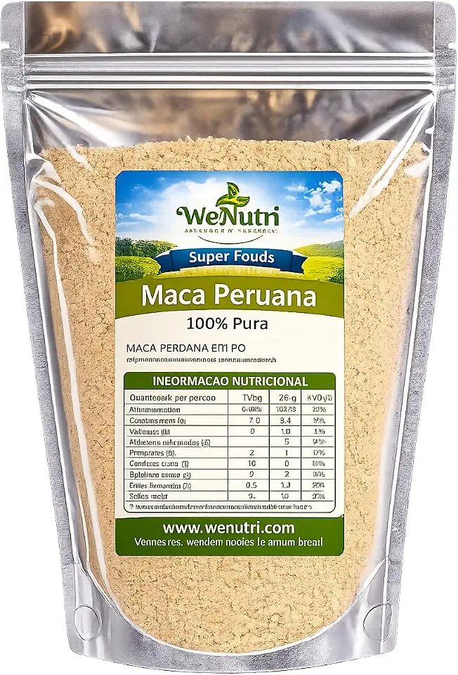 Maca Peruana 100% Pura em Pó 500g Wenutri