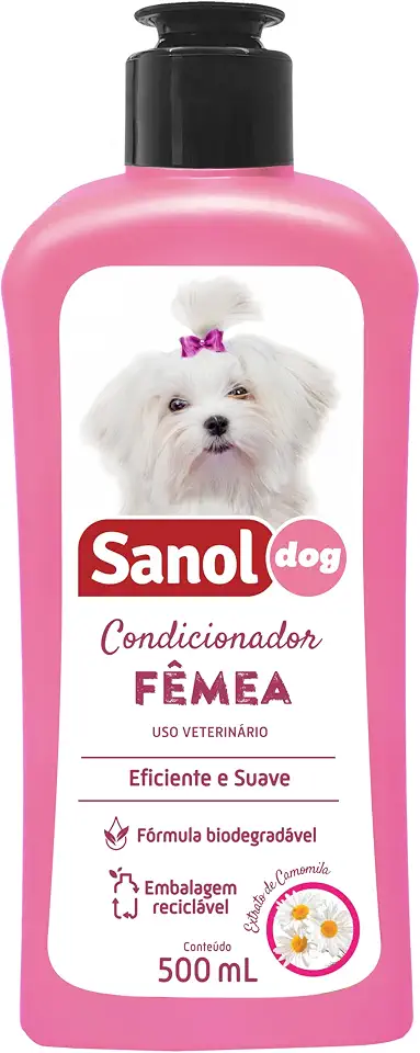 Condicionador para cães, Fêmea, Aroma Extrato de Camomila, 500ml, Rosa