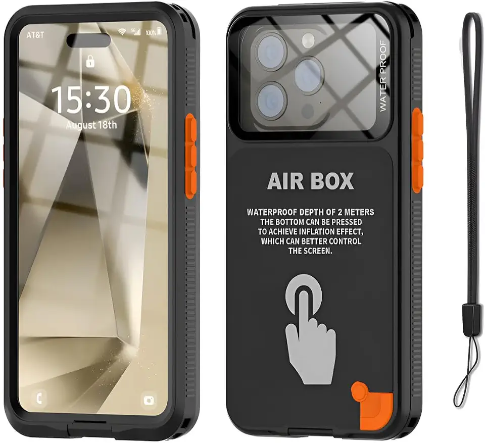 Capa Case Prova Dagua Para iPhone 12 13 14 15 16 Plus Pro Pro Max Mergulho (iPhone 15 Pro Max)