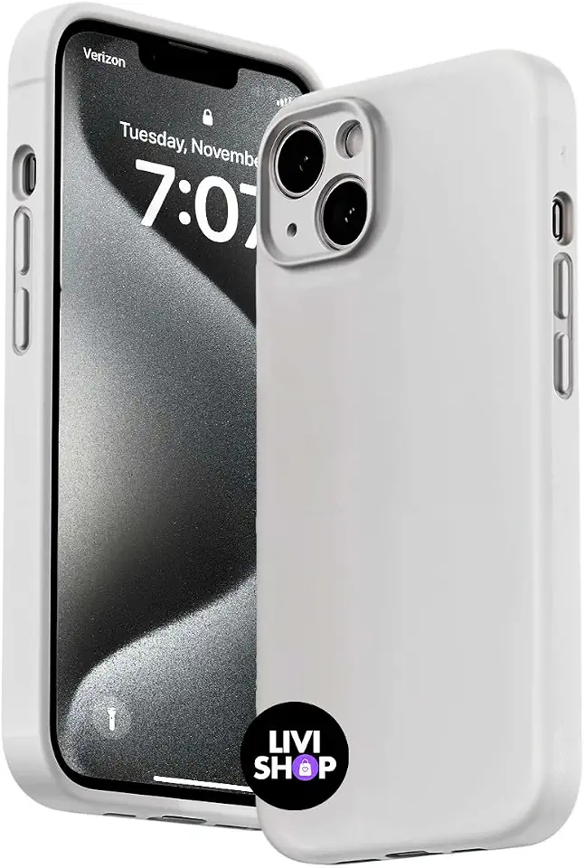 Capa Case Capinha Para iPhone 13 Silicone Com Bordas Elevadas Aveludada Forro Premium (BRANCO)