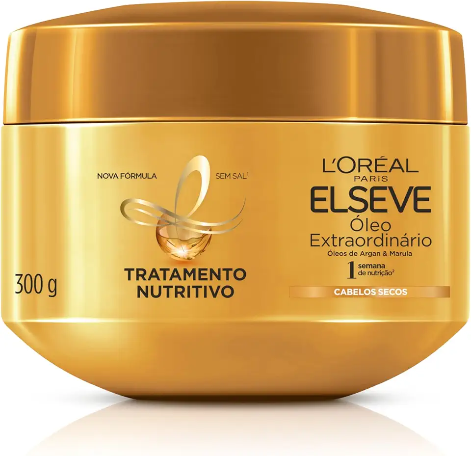 L'Oréal Paris Elseve Óleo Extraordinário Creme de Tratamento para Nutrição Intensa de Cabelos Secos, com Micro-Óleos de Flores Preciosas para Maciez e Brilho 300g