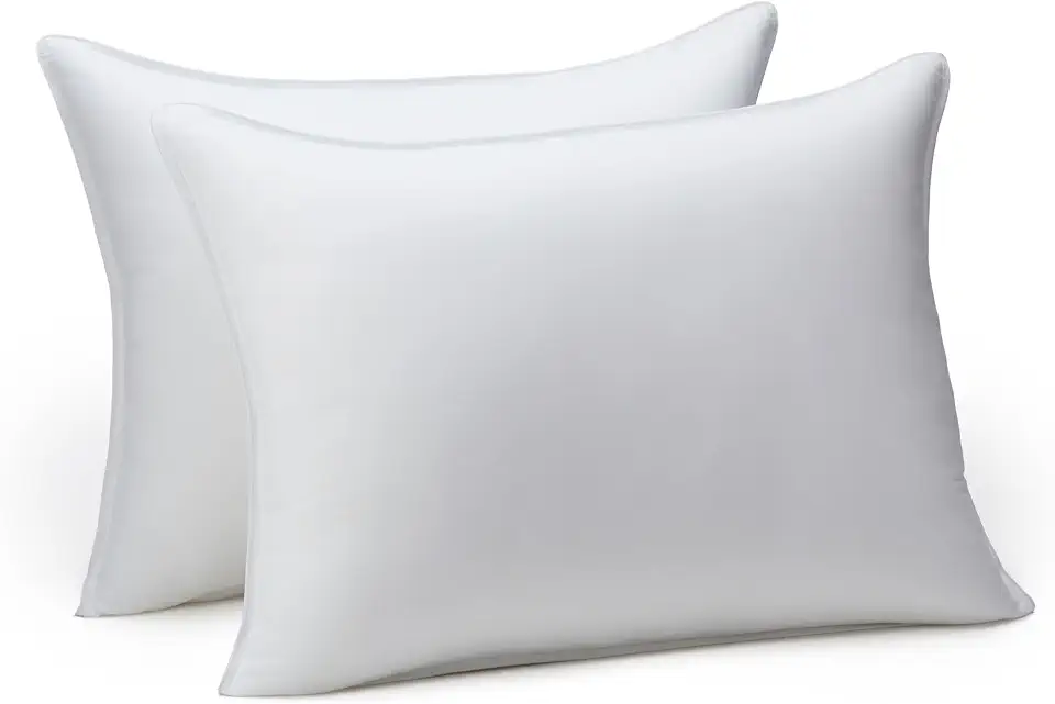 Amazon Basics Travesseiros alternativos para dormir no estômago e nas costas – pacote com 2, macio, padrão