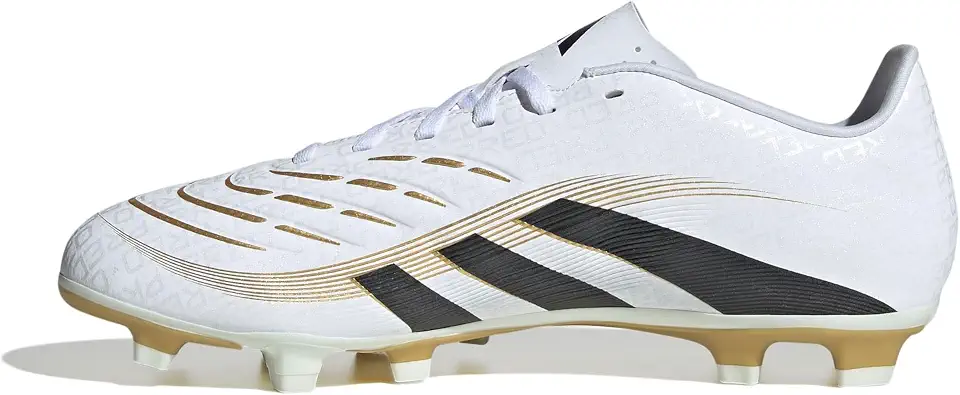 Chuteira Adidas Predator Club Campo Branca e Dourada