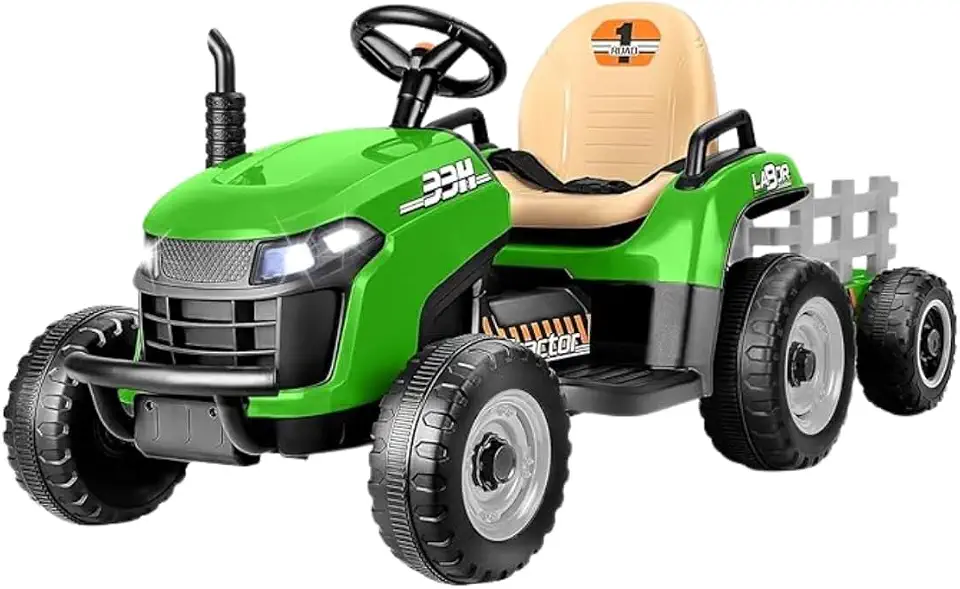 Trator Elétrico Infantil Com Controle 2 Marchas Maxi Toys (Verde)