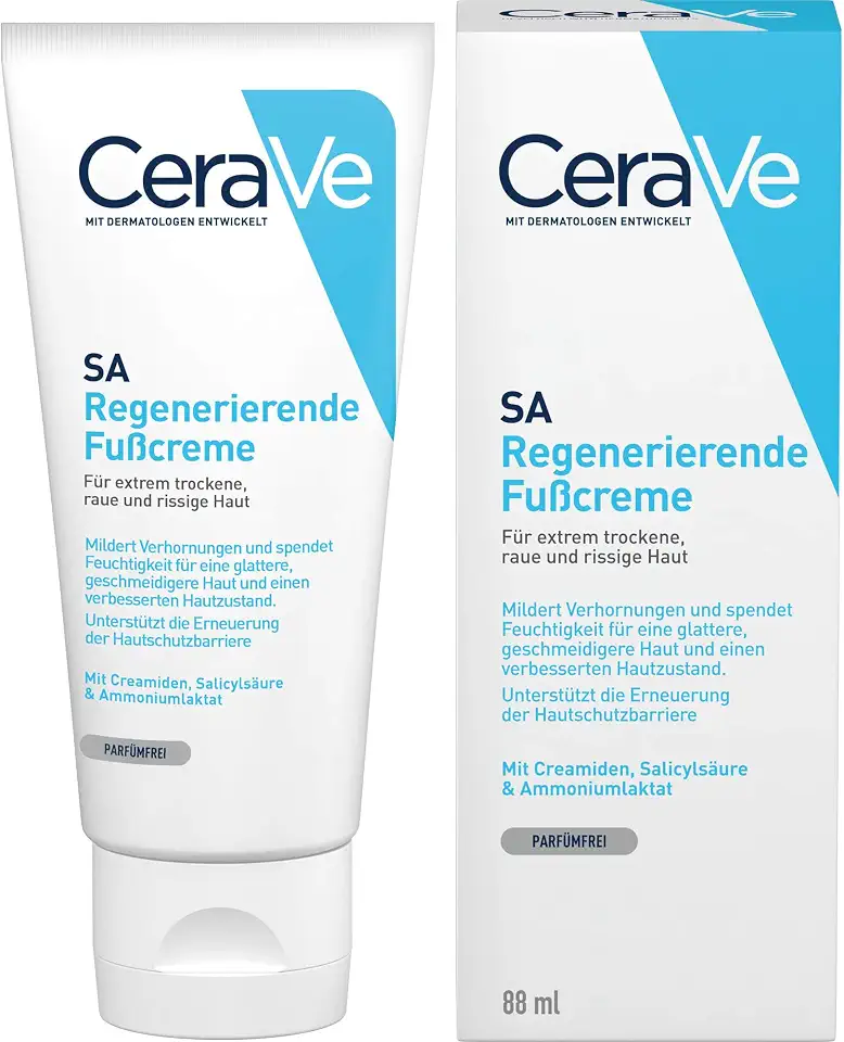 CeraVe, Creme Renovador de Pés, com Ácido Salicílico e ação esfoliante, 88g