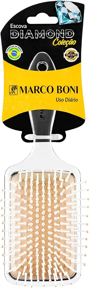 Escova Uso Diario Raquete Medio Diamond, 7676, Marco Boni, Transparente, 1 Unidade.