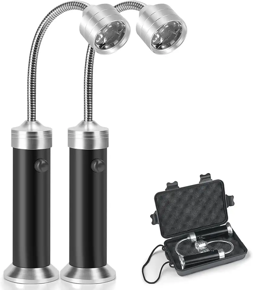 Pacote com 2 Luzes LED Magnéticas para Churrasqueira, Luzes Magnéticas a Pilha, Acessórios para Churrasqueiras, Lanternas e Iluminação para Acampamento