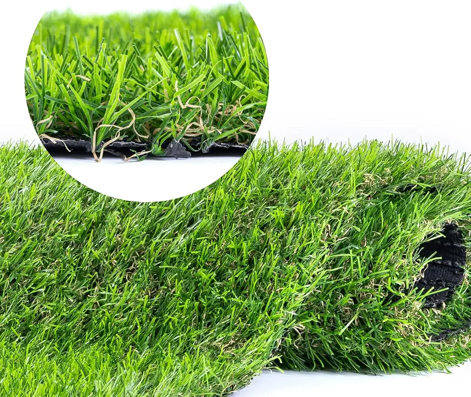 Grama Sintética 30mm Bicolor AURA HOME 1m x 50cm - Tapete Realista para Jardim, Varanda, Sacada, Pet, Decoração - Maciez, Drenagem Rápida, Proteção UV - Antiderrapante e Atóxico