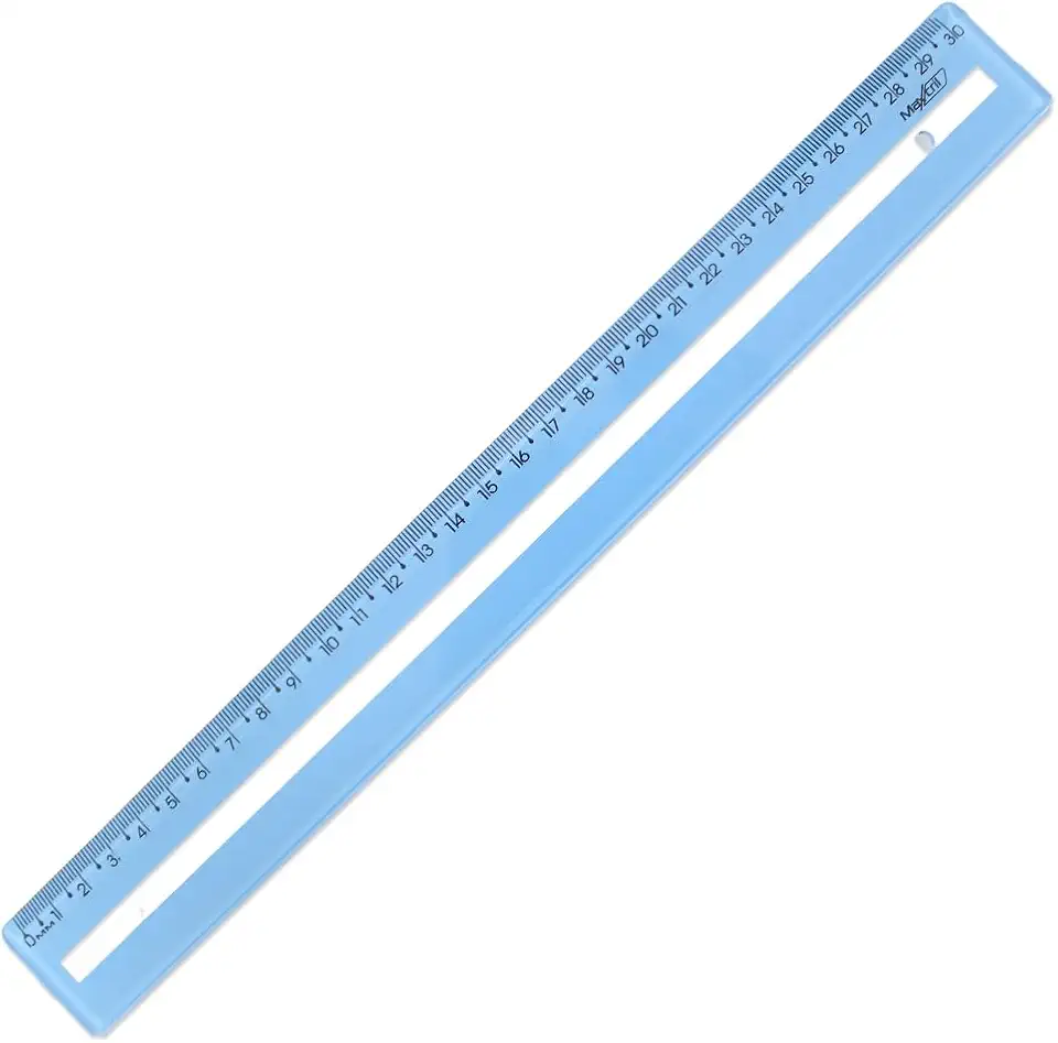 Régua de Leitura Azul – 30cm, Auxílio Visual para Estudo e Concentração - Maxcril