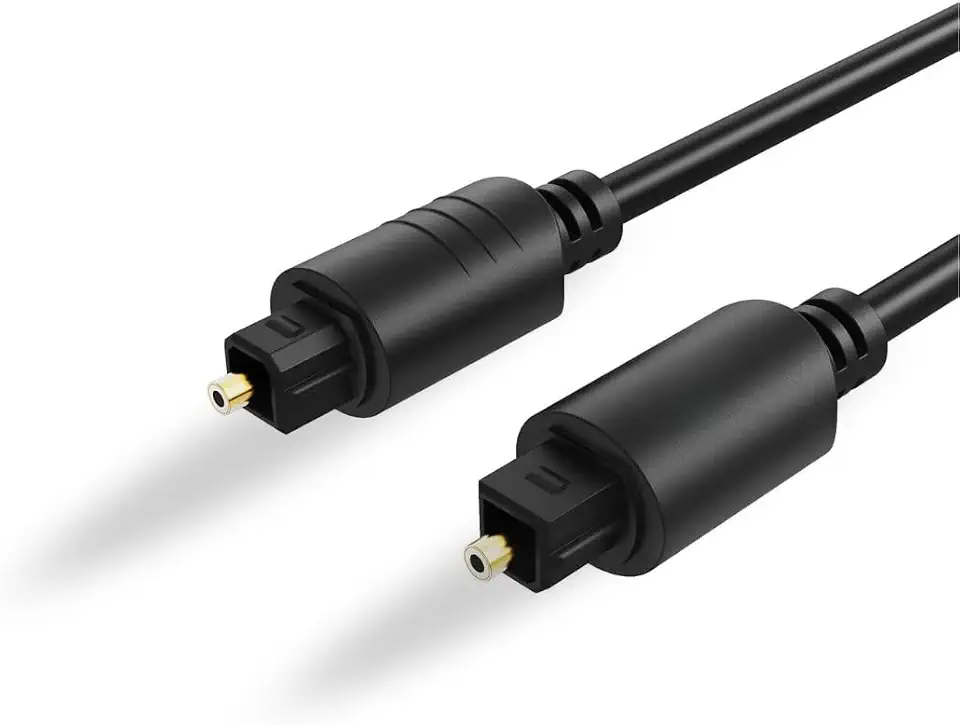 Cabo Audio Óptico Digital 2 Metros, Conectores Banhados a Ouro 24K, Compatível com Home Theater, TV, PS4, PS5, Xbox - Premium