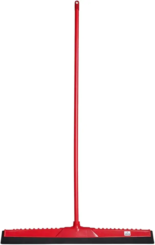 Rodo Grande 60cm com Cabo Longo de Madeira 1,50m Vermelho– Ideal para Limpeza de Áreas Maiores