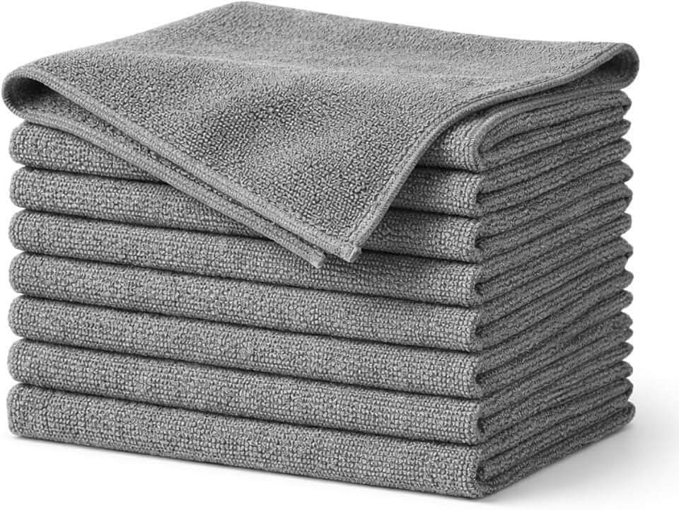 10 Panos de Microfibra Cinza 30x30 Premium Alta Absorção Limpa Vidro, Pia e Autos