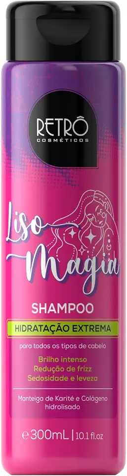 Retrô Cosméticos Liso Magia - Shampoo Desmaia Cabelo Hidratação Extrema 300g