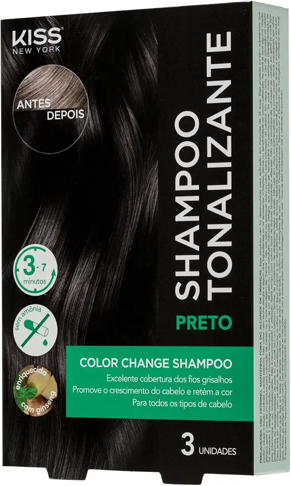 KISS NEW YORK Color Change Shampoo - Shampoo Tonalizante Preto