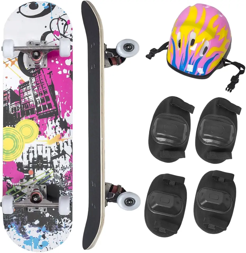 Skate Infantil 60cm Completo Até 40kg Iniciante Várias Estampas