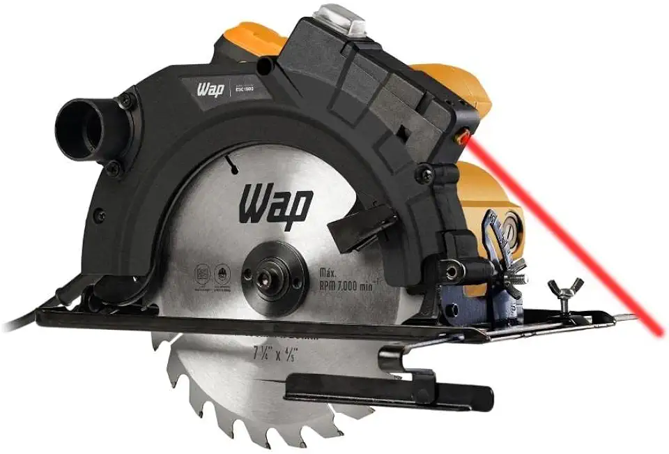 WAP Serra de Circular 7.1/4" ESC 1500 com Guia a Laser e Base de Ajuste até 45°, Empunhadura Emborrachada, 1500W 220V