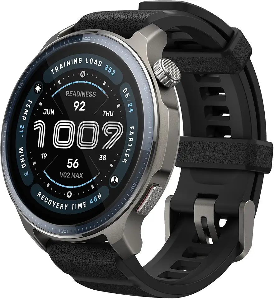Amazfit Balance 2 Smartwatch Original 2 Pulseiras Smartwatch 47mm AMOLED Display de Vidro Safira, Mapas Offline, GPS Dual Band, 21 Dias de Autonomia, 170+ Modos de Esportes_Preto