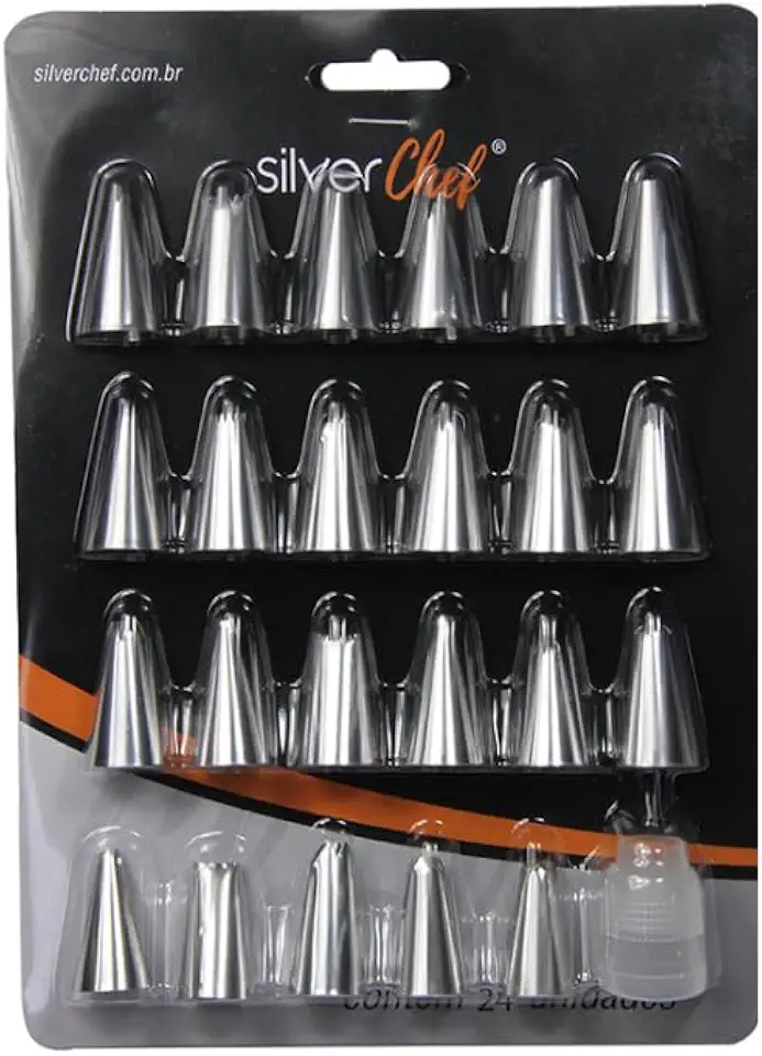 Bico De Confeiteiro Aço Inox Kit 23 Unidades E Adaptador