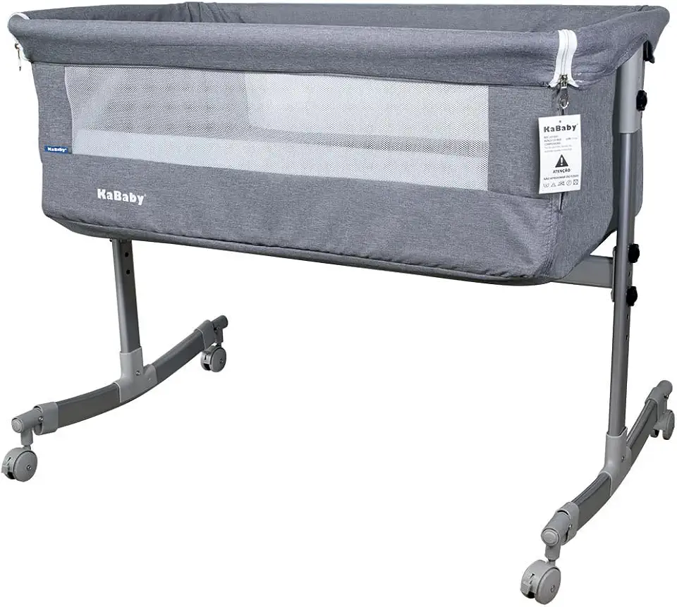 Berço Portátil Sleep 3 em 1 Moisés Co-bed Acopla na Cama - Cinza Kababy