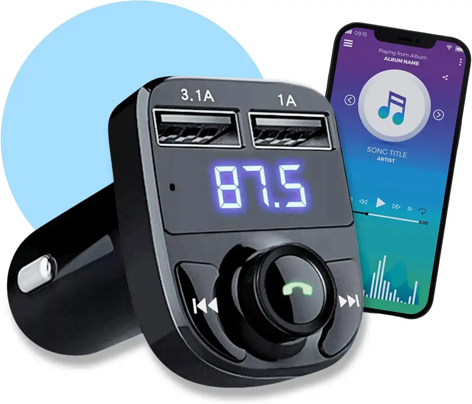 Carregador Transmissor para Carro Com Usb, X8, Fm, Mp3, Sem Fio, Rádio, Bluetooth, Acendedor, Veicular - TKLA