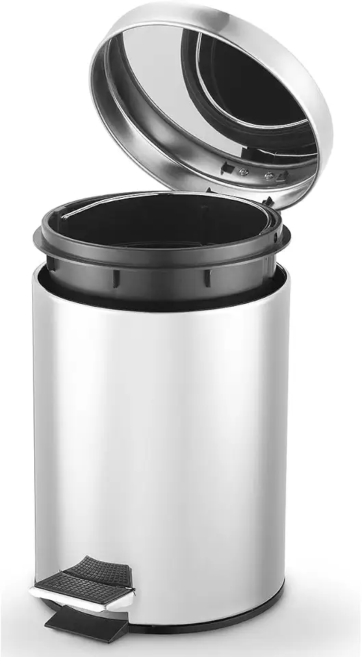 Powermaid Lixeira Redonda com Pedal Emborrachado - Aço Inox - 3 litros