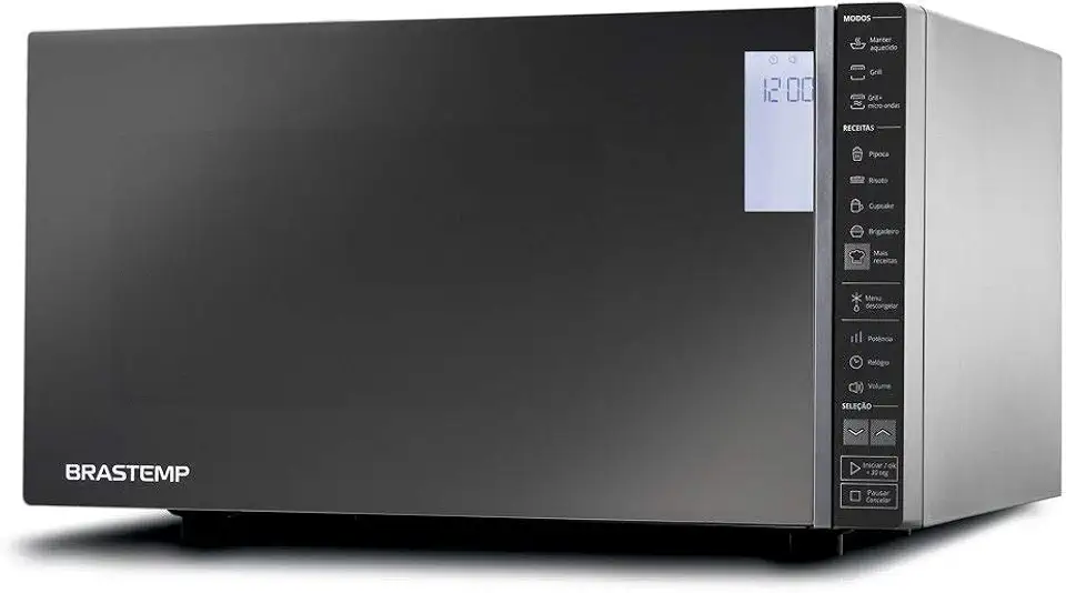 Micro-ondas Brastemp 32 Litros cor inox espelhado com Grill e Painel Integrado - BMG45AR