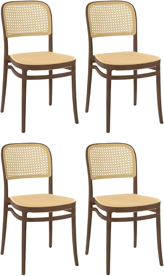Kit 4 Cadeiras de Jantar Roma para Sala e Cozinha - Marrom