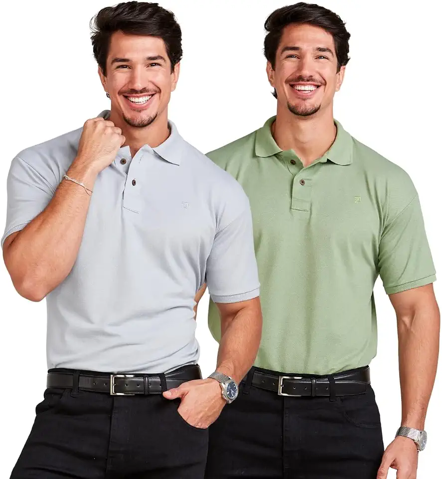 KIT 2 Camisas Polo Masculina Algodão