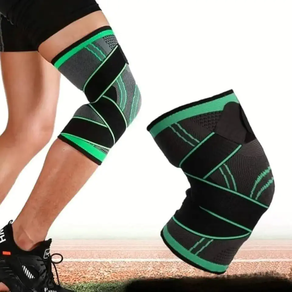 Joelheira Ortopédica Esportiva de Compressão com Tiras, Suporte e Estabilização, Proteção para Treino e Recuperação Premium