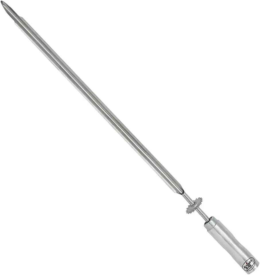 Espeto ESPADA Giratório, Inox, 65cm, Artinox Grill - Cabo Revestido em Alumínio