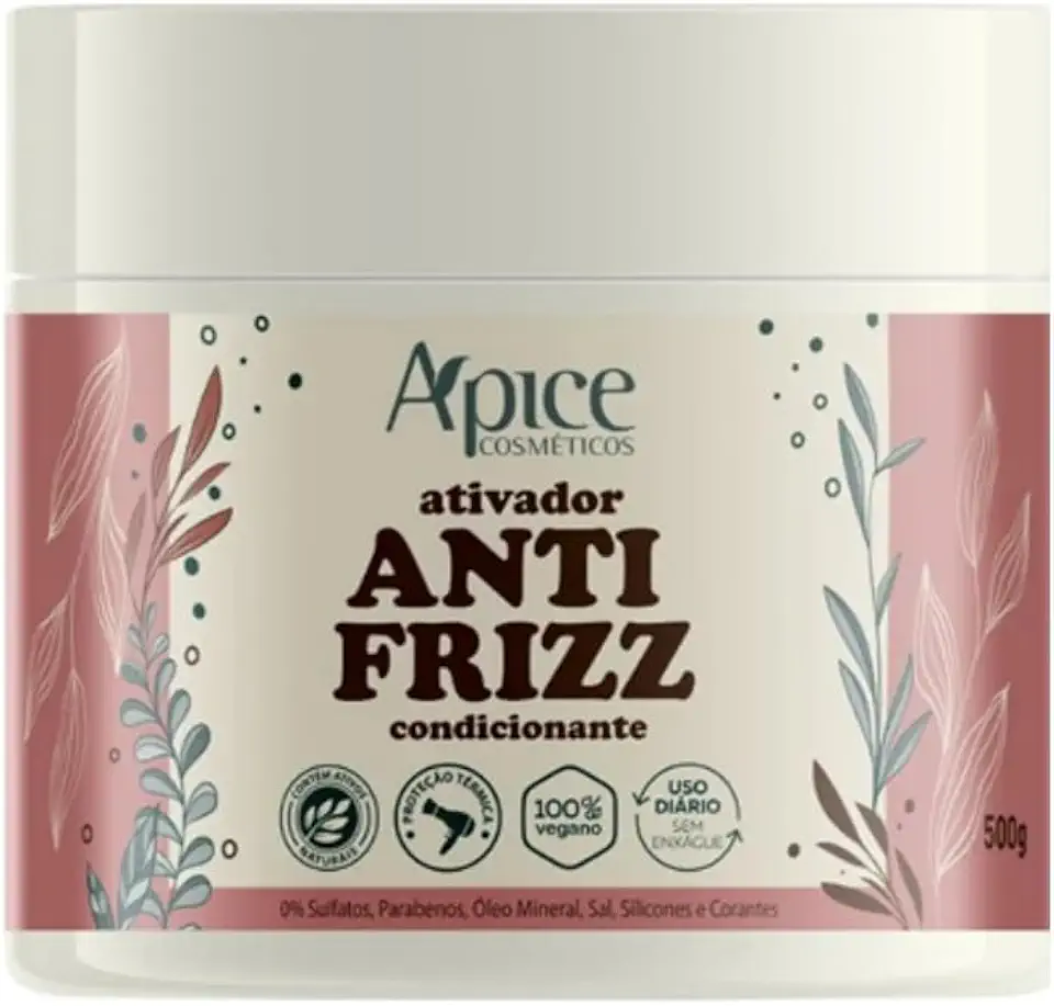 Apice Ativador Anti Frizz Condicionante 500g - Creme Anti-Frizz Cabelo Fragrância Sem Sulfatos ou Parabenos Dermatologicamente Testado Pote Apce