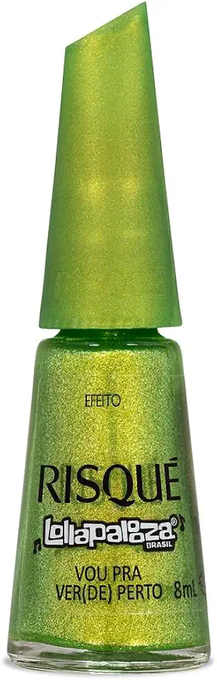Esmalte Verde Efeito Risqué & Lollapalooza Brasil Vou Para Verde Perto 8ml