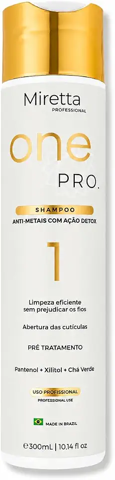 One Pro Shampoo Anti-Metais com Ação Detox, Pré-Tratamento Profissional, 300ml, Proteção e Revitalização dos Fios
