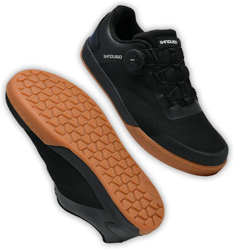Tênis de mountain bike MTB para ciclismo XC/Enduro/DH, estabilidade do sistema de mostrador rápido (pedal plano/versão sem clipes)