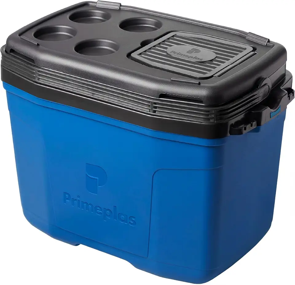 Caixa Térmica 45 Latas Max 360 32L Primeplas Isolamento Térmico 360 | Conservação 24h com Gelo - Azul