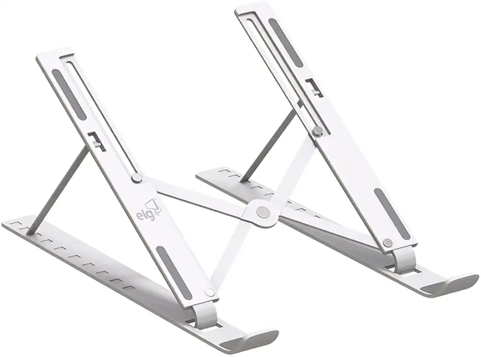 Suporte de Mesa Portátil para Notebook/Laptop de 10" a 17,3", 10 Níveis de Regulagem, Dobrável, Inclui Bolsa de Transporte, Branco, NTB8520W, ELG