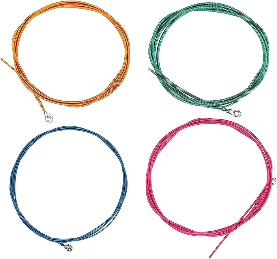 TARSHYRY Cordas de Baixo Elétrico de 4 Cordas, Liga de Níquel de Aço Suave Antiferrugem Leve, Com 4 Cores Azul Rosa Vermelho Amarelo Verde, para Iniciante de Baixo