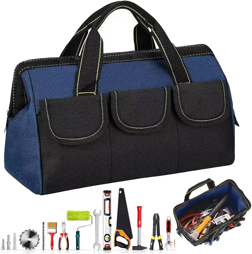Bolsa de Ferramentas Profissional, 31cm, Equipado com base de borracha impermeável,com Compartimentos Múltiplos,Usado para organização e armazenamento de ferramentas